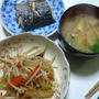 はやと瓜炒め物とお味噌汁