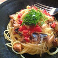 さんまとトマトのパスタ