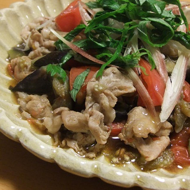 ささっと簡単！トマトと茄子と豚肉の炒め物