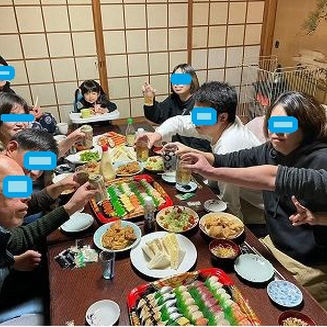 七草粥。ファミリーの新年会