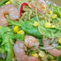 【レシピ】簡単★残り食材を上手に活用【ごろごろエビのラーメンサラダ】