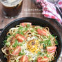 パリパリ食感が美味しい♪めんたいマヨ焼きパスタ