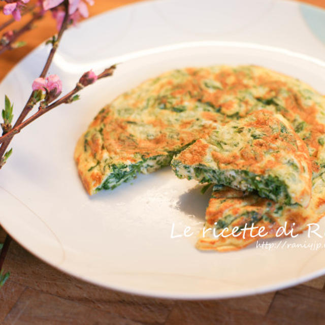 ホップの芽のオムレツ♡Frittata di luppolo