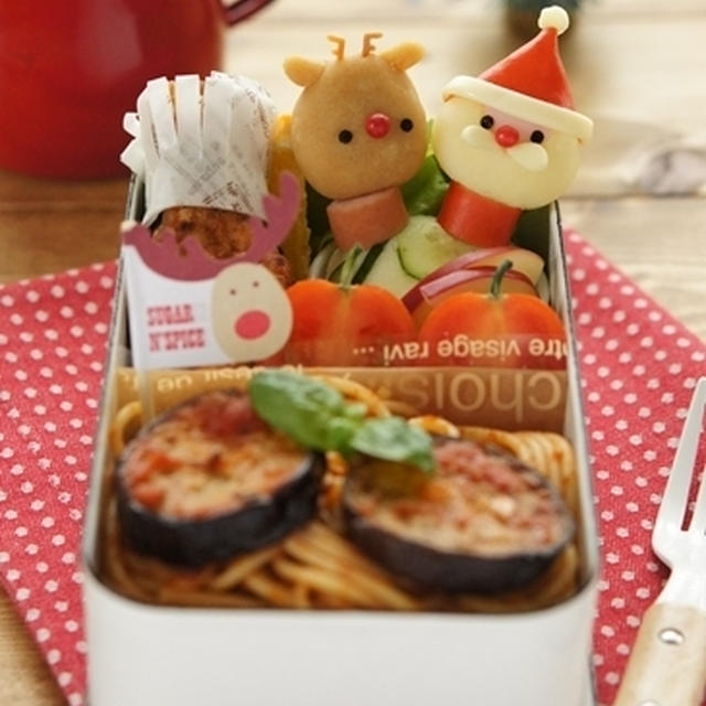 マッシュポテトでサンタクロースのお弁当♪