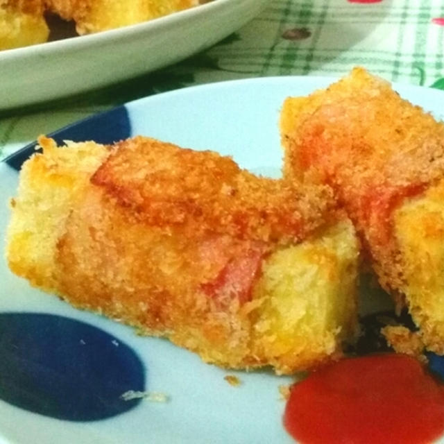 ふんわりとろ～り(^^)高野豆腐のベーコンチーズフライ