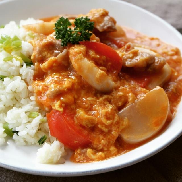 簡単！トロトロ♪かぶと豚こまの卵とじ丼