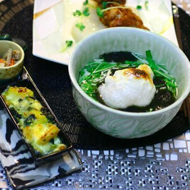 i-kitchen 鶏大根と発芽玄米焼き餅の海苔吸い