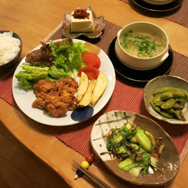 唐揚など中華な晩ご飯　と　早起きして早朝から菜園仕事♪