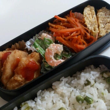 チキンナゲット＆リメイクレシピお弁当♪