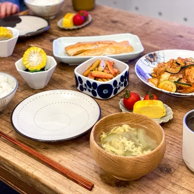 ズッキーニで豚キムチ！な晩ごはん