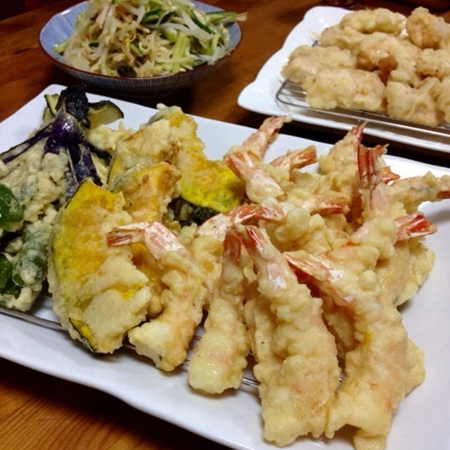 リクエストで天ぷらの晩ごはん。これから三茶、