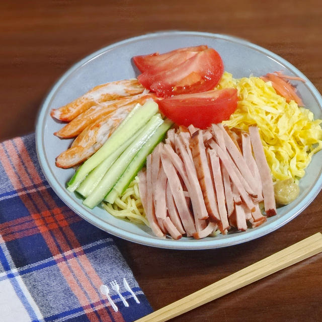 令和初！冷やし中華はじめました～トマトとチャーシューの五色冷麺～