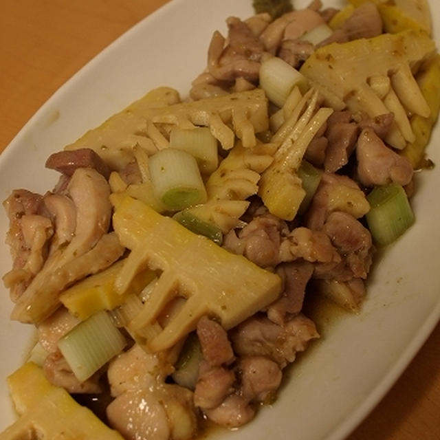 筍と鶏肉の柚子胡椒炒め♪