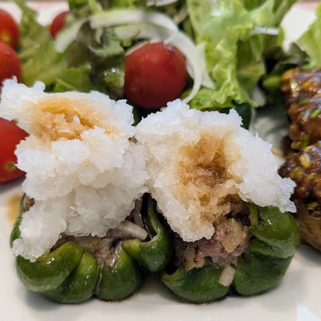 肉詰めピーマン 大根おろし添え