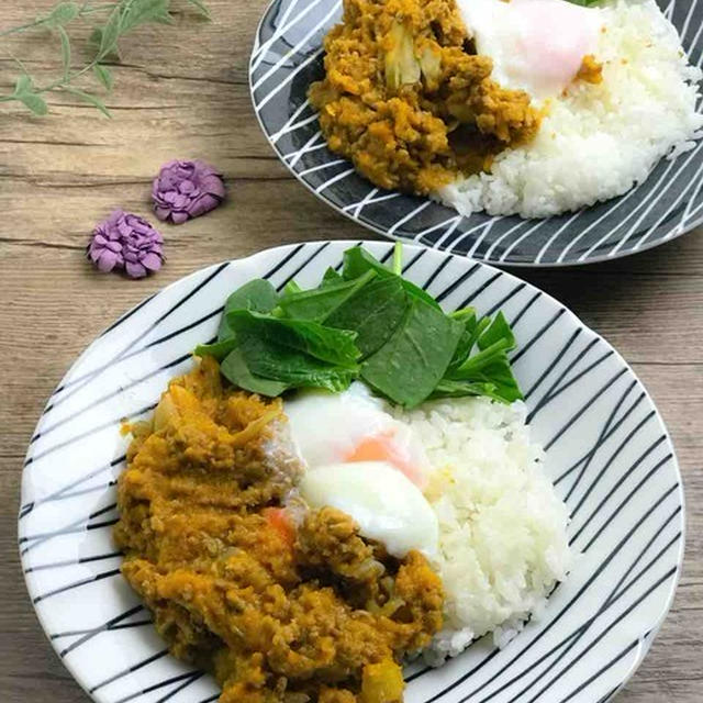 【レシピ】すりおろし野菜入り栄養満点ひき肉カレーレシピ公開になりました