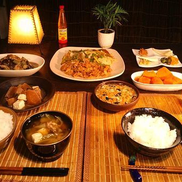 【焼・煮・蒸】＆あったか汁のちょっと呑み晩ごはん♪