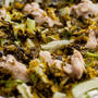 鶏肉とキャベツの高菜漬け鍋のレシピ