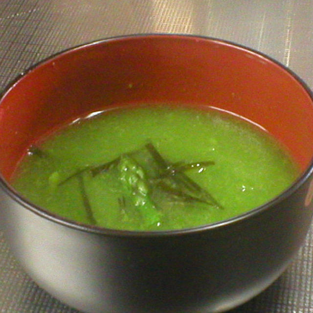 グリーンアスパラガスのすり流し汁　（野菜料理　１６）