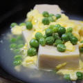 365日汁物レシピNo.90「高野豆腐と実えんどうの卵とじ」