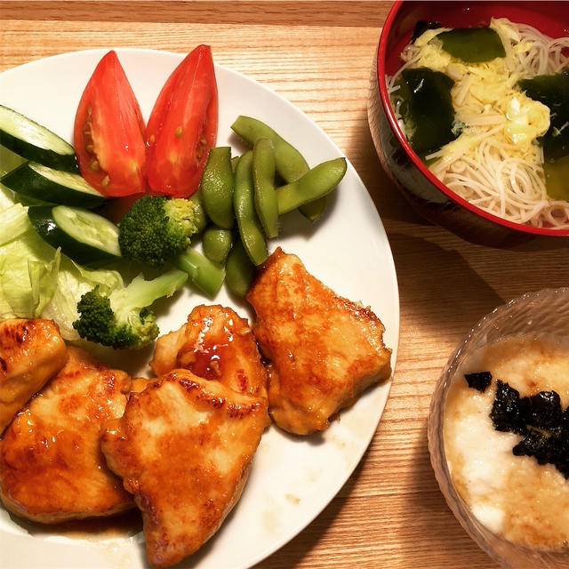 鶏むね肉の照り焼き と ブロガーバトンをいただきました。