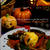 +*ハロウィン　肉野菜炒めにかぼちゃのオムレツ+*