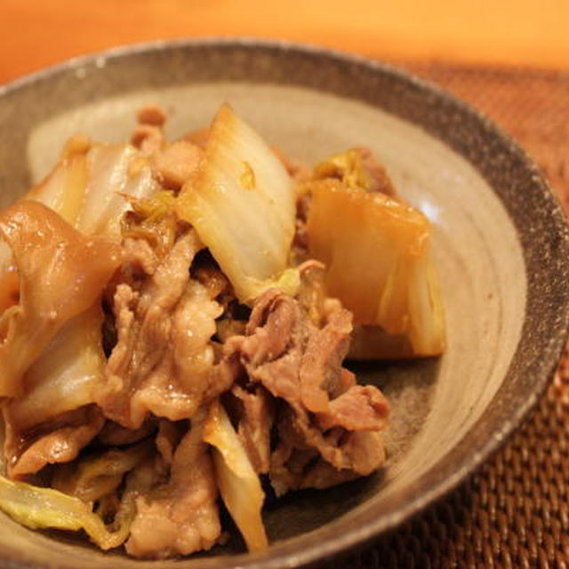 レシピブログ**白菜と豚肉のポン酢炒め**