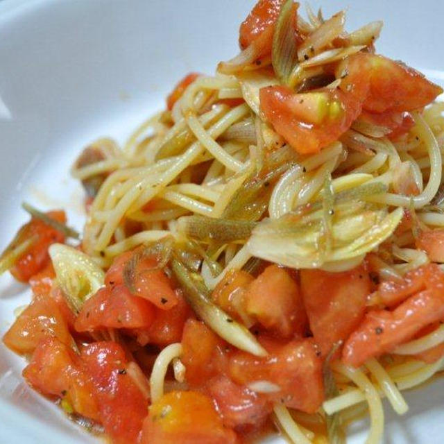とまと＊みょうが＊冷製パスタ