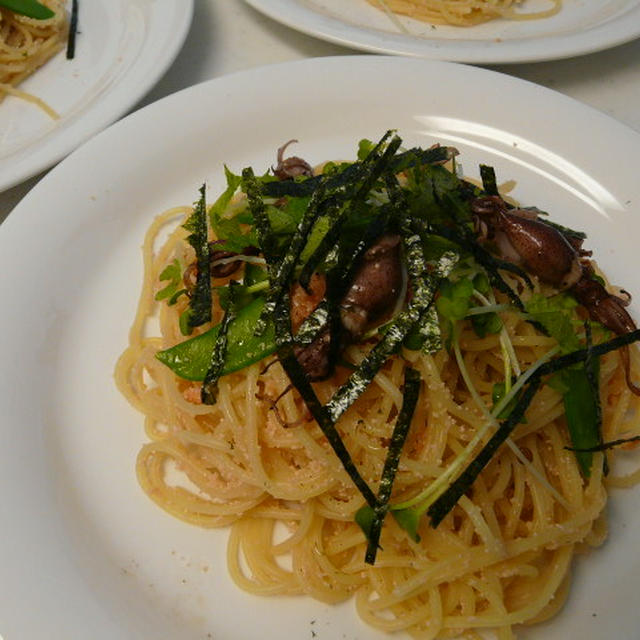 ホタルイカのたらこパスタ