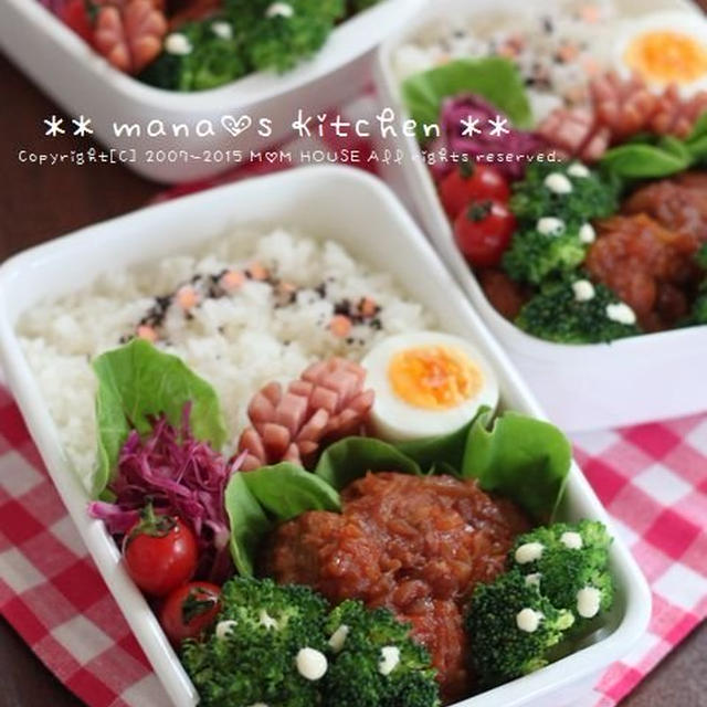 煮込みﾊﾝﾊﾞｰｸﾞ弁 ✿ 野菜ﾁｬﾝﾌﾟﾙｰ♪