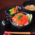「酢橘飯で鮭いくら丼」