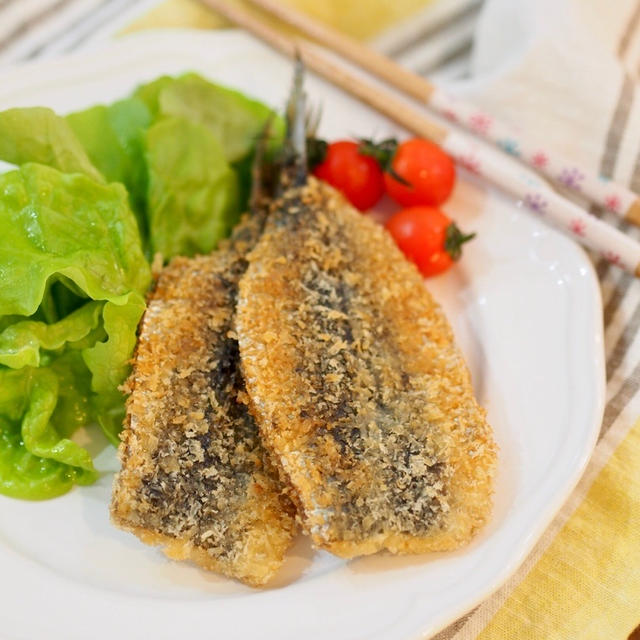 揚げ物だけど卵不要で超簡単♡サックサク♡ニンニクいわしフライ♡