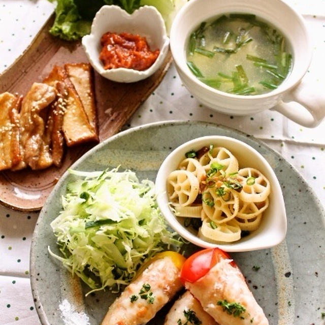 鮭とポテトの3色ピーマン詰め