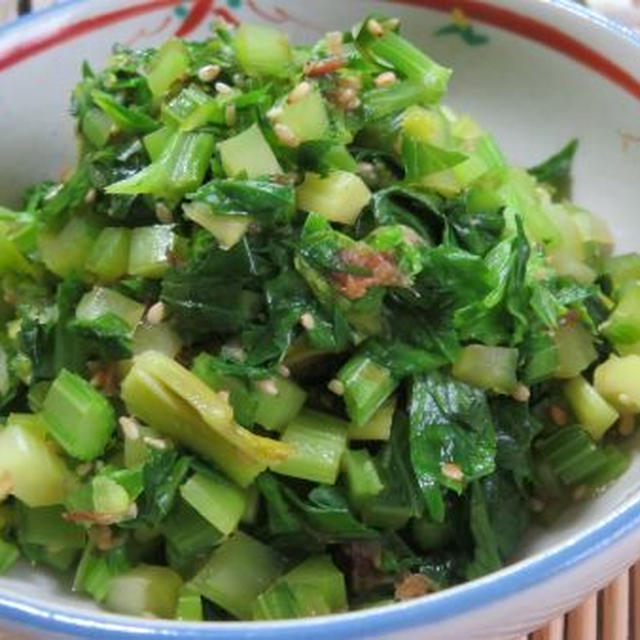 醤油だけでこんなに美味しい♪　刻みセロリの醤油炒め