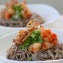 素揚げれんこんと海老の　ぶっかけとろろ蕎麦