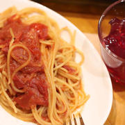 瀕死のトマトを救済！フレッシュトマトたっぷり♪シンプルトマトパスタの晩ご飯(o^^o)