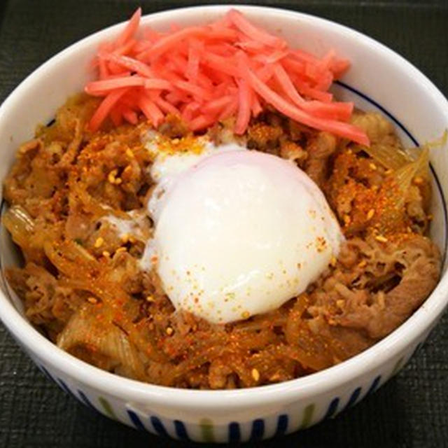 和風牛丼並とこだわり温たま、at なか卯