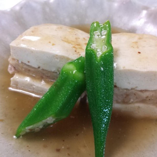 つくねサンドの煮豆腐＆