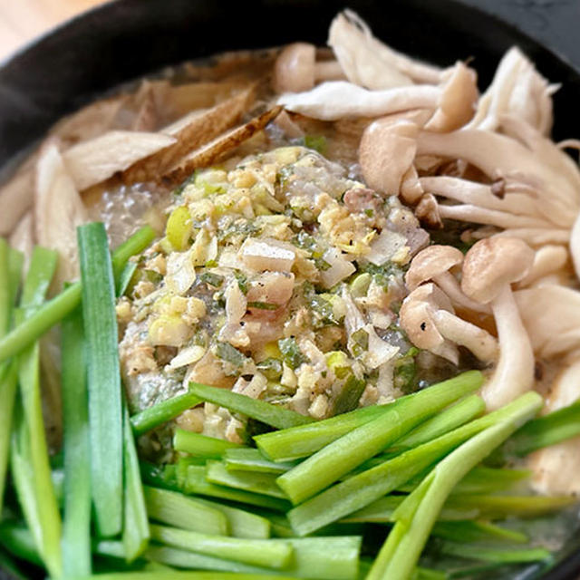 鯵のなめろう鍋