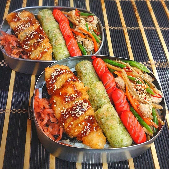 母とムスコのラブラブおソロ♪きんぴらごぼうたっぷりのり弁
