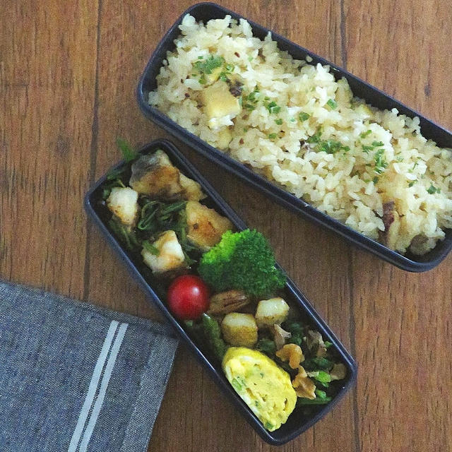 たらとほうれん草の塩バター炒め弁当♪