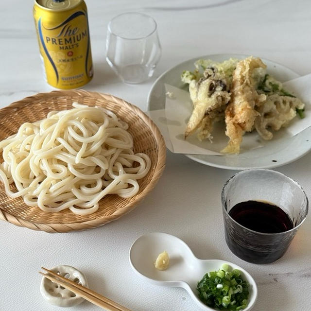 天ざるうどんのお昼ごはんと、楽天でよく買う常備食とか
