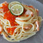 イクラとサーモンの和風クリームパスタ