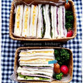 ワンパターンなサンドイッチ弁当 by おがわひろこさん