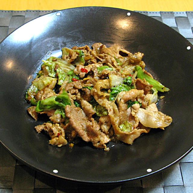 ■豚肉とレタスの辛味噌炒め