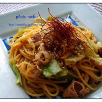 ●ポン酢バターで豚とキャベツのパスタ●