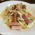 ベーコンときのこのクリームパスタ