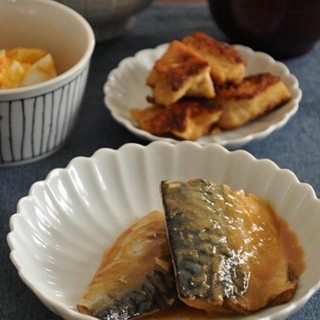 電子レンジでラクラク☆サバの味噌煮がふっくらすぐできる献立。