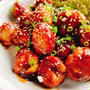 豚こまボールの黒酢あんかけ/甘酢(動画レシピ)/Meat roll ball with black vinegar.