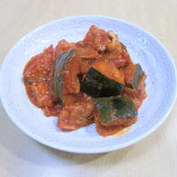 かぼちゃと鶏肉のトマト煮込み