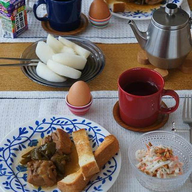 チキンのウスターソース煮込み